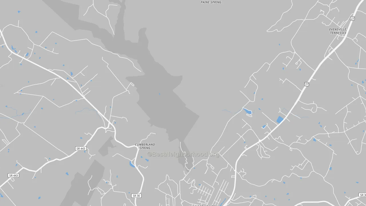 Transit Grade map of Cumberland Springs, TN