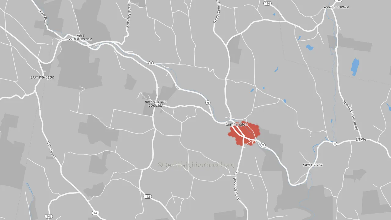 Transit Grade map of Cummington, MA