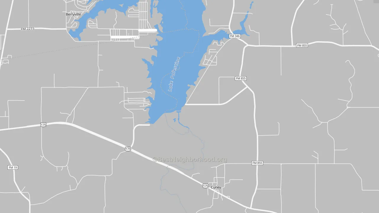 Transit Grade map of Cuney, TX