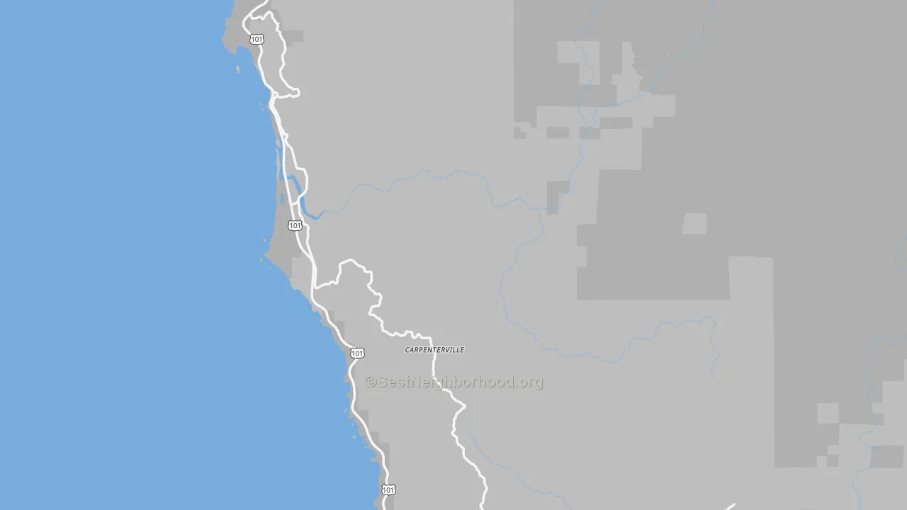 Transit Grade map of Curry County, OR