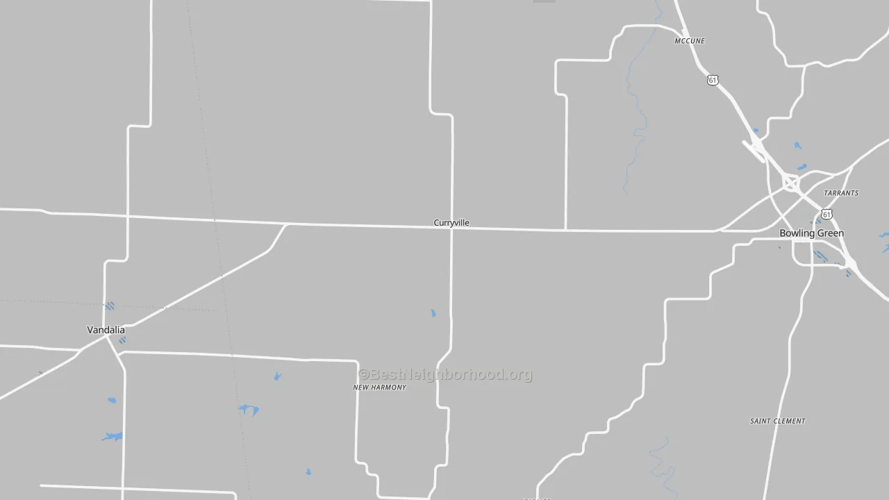 Transit Grade map of Curryville, MO