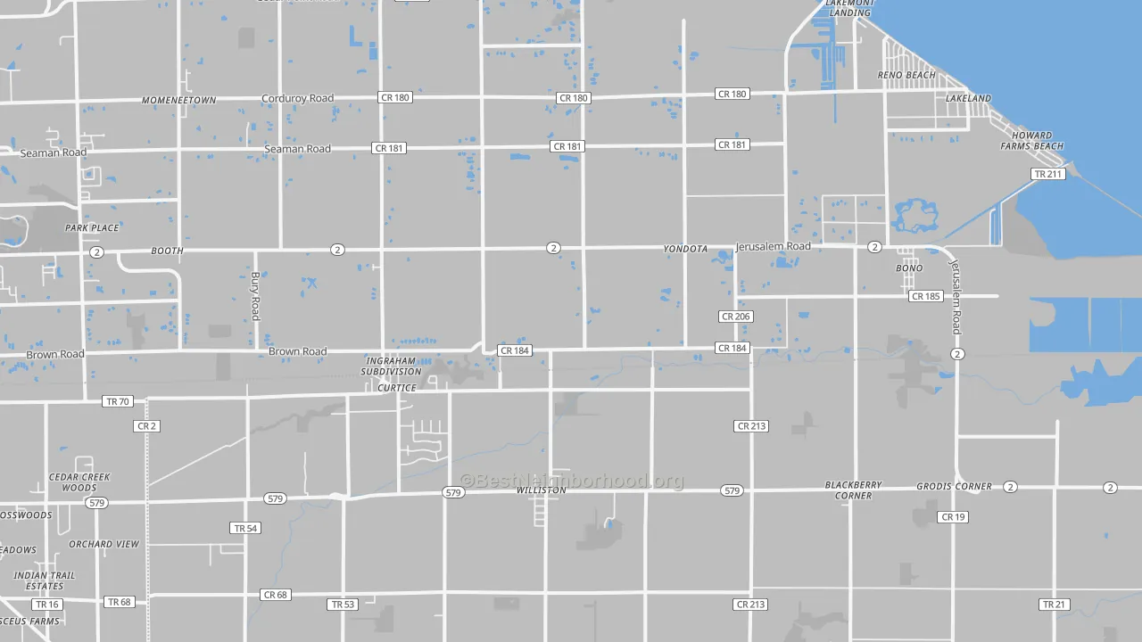 Transit Grade map of Curtice, OH