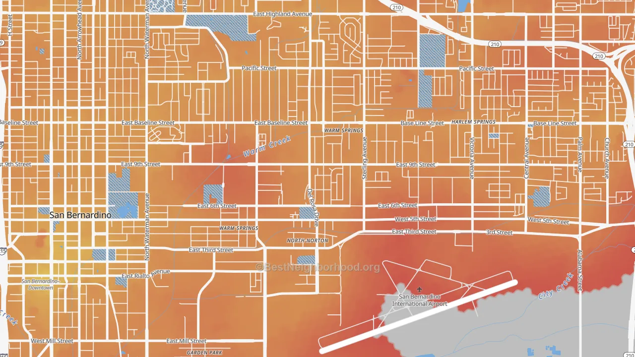 Transit Grade map of Curtis, Highland, CA