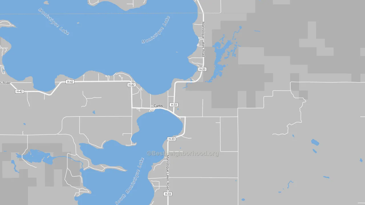 Transit Grade map of Curtis, MI
