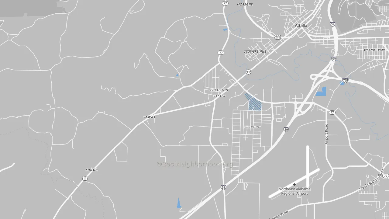 Transit Grade map of Curtiston, AL
