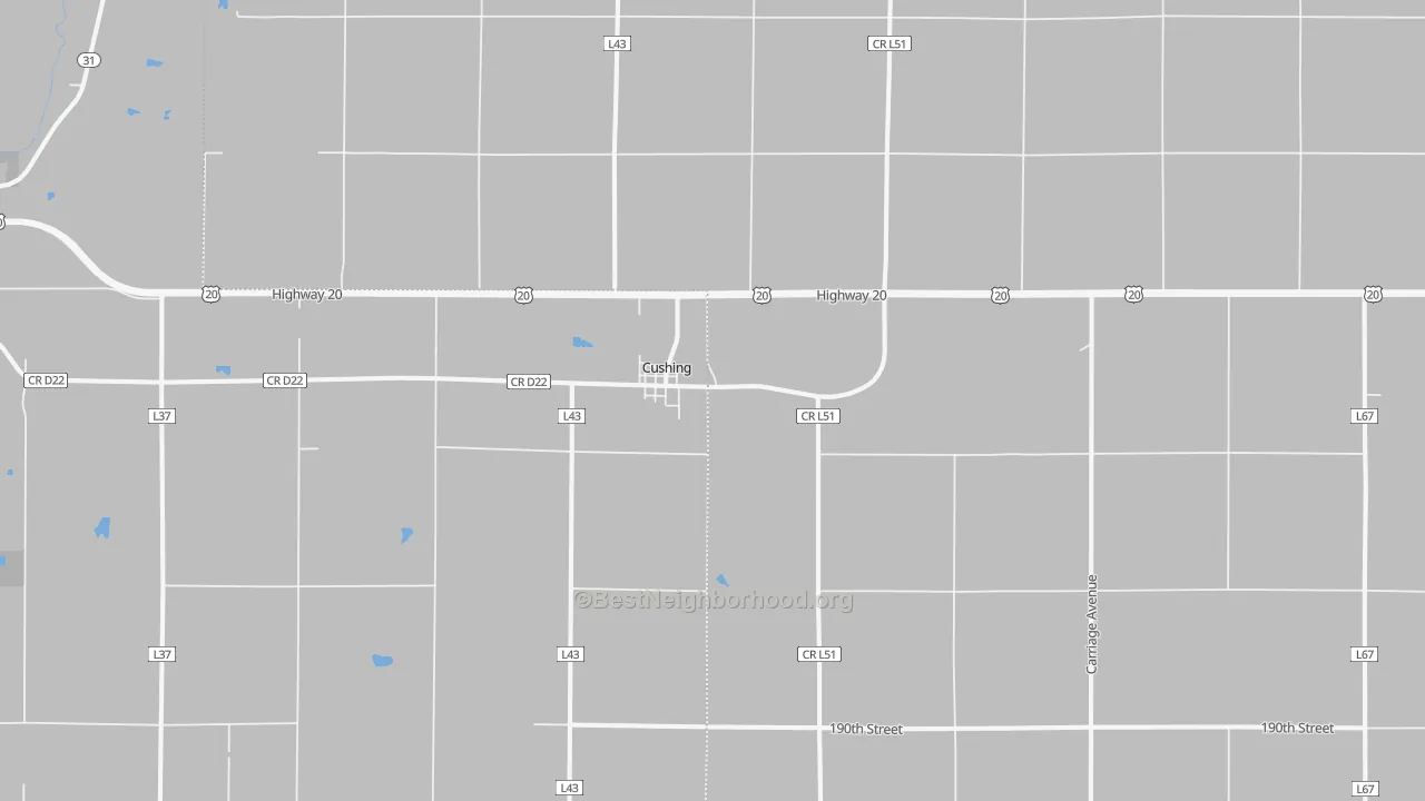 Transit Grade map of Cushing, IA