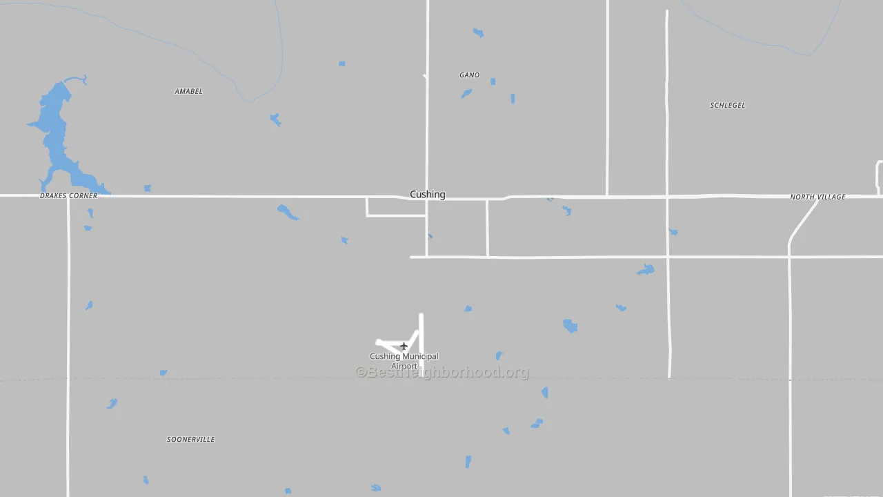Transit Grade map of Cushing, OK