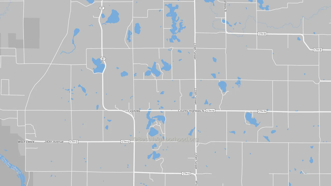 Transit Grade map of Cushing, WI