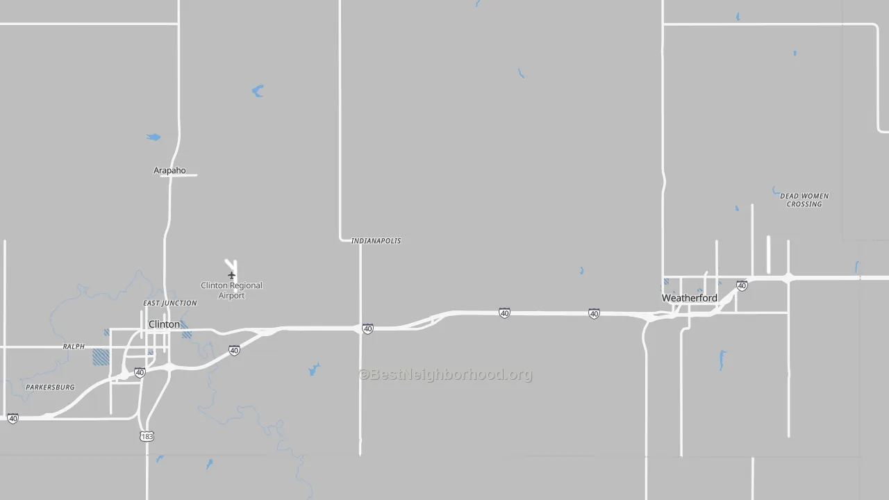 Transit Grade map of Custer County, OK