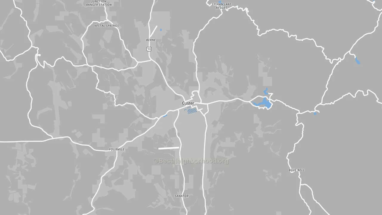 Transit Grade map of Custer, SD