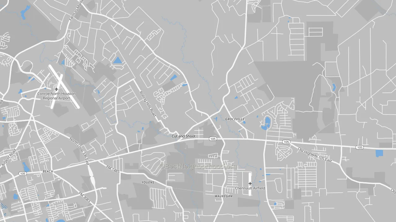 Transit Grade map of Cut and Shoot, TX