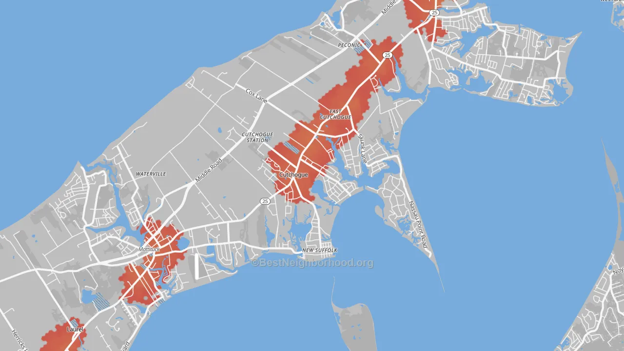 Transit Grade map of Cutchogue, NY