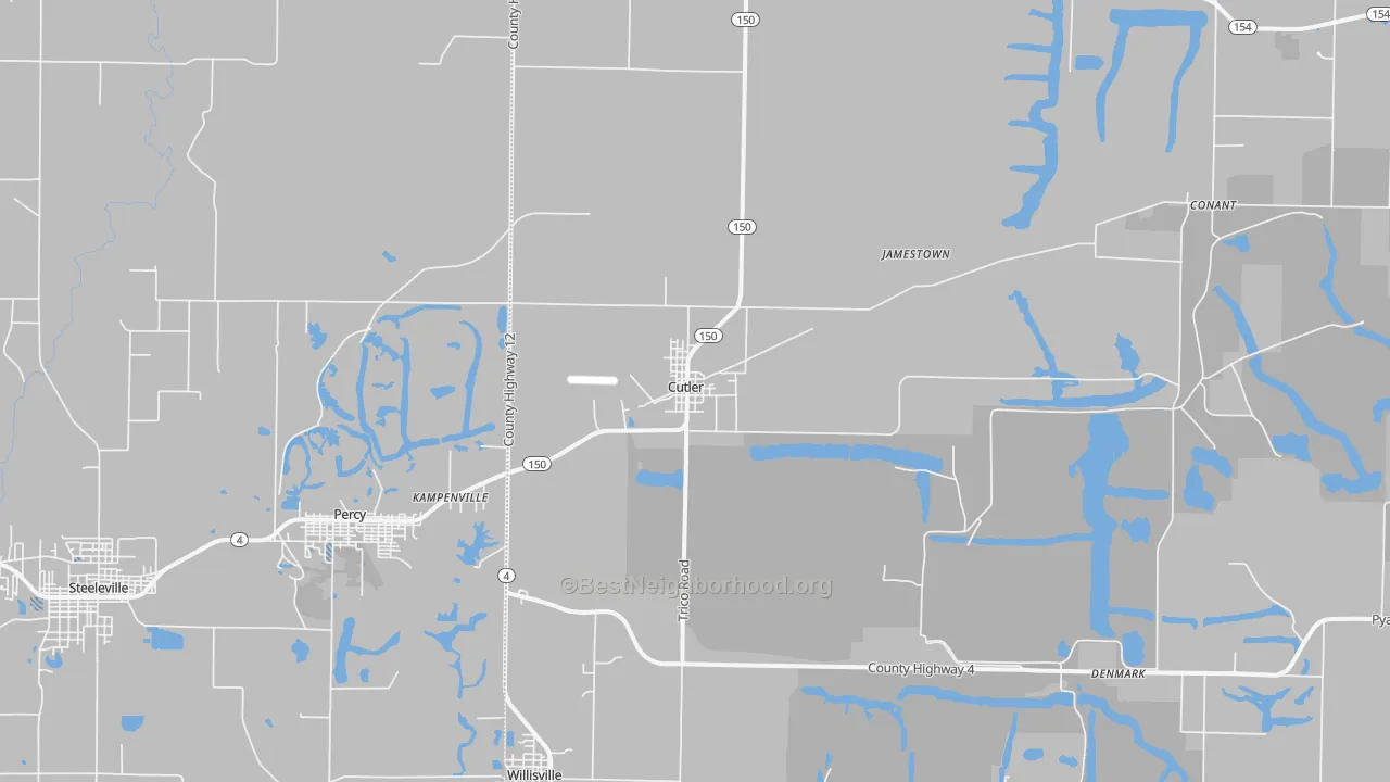 Transit Grade map of Cutler, IL
