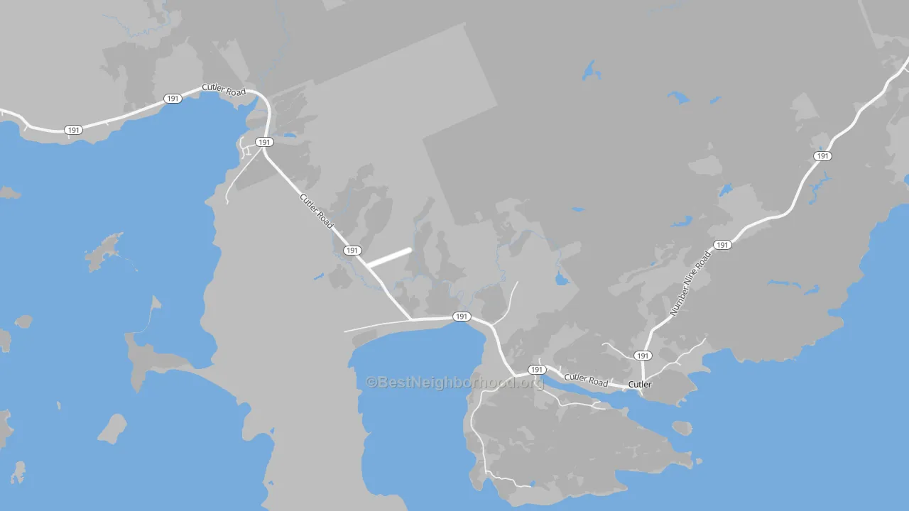 Transit Grade map of Cutler, ME