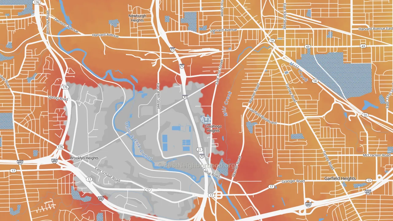 Transit Grade map of Cuyahoga Heights, OH