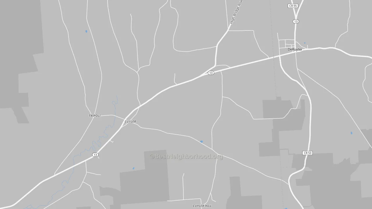 Transit Grade map of Cuyler, NY