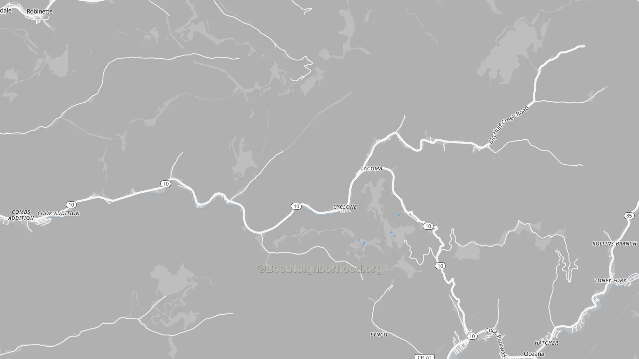 Transit Grade map of Cyclone, WV