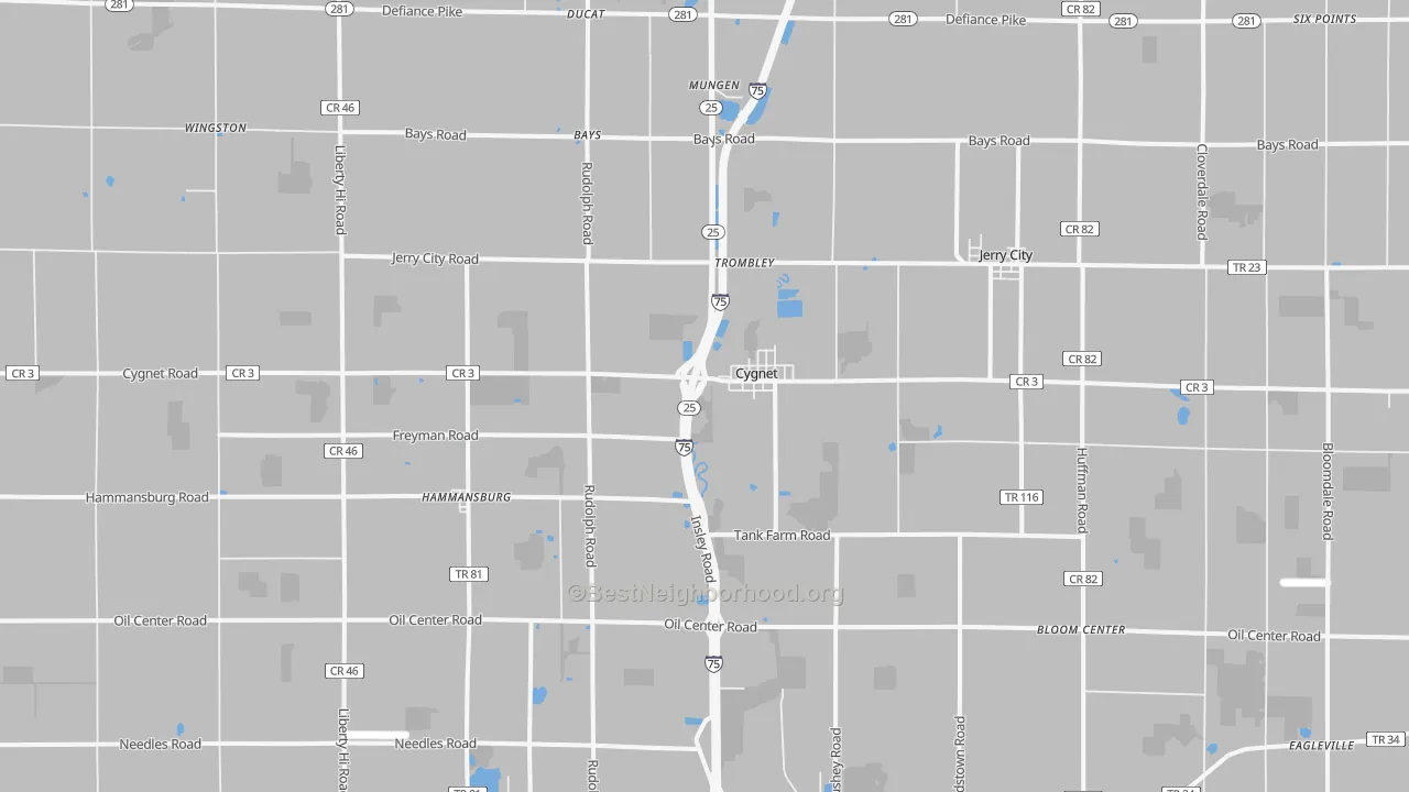 Transit Grade map of Cygnet, OH