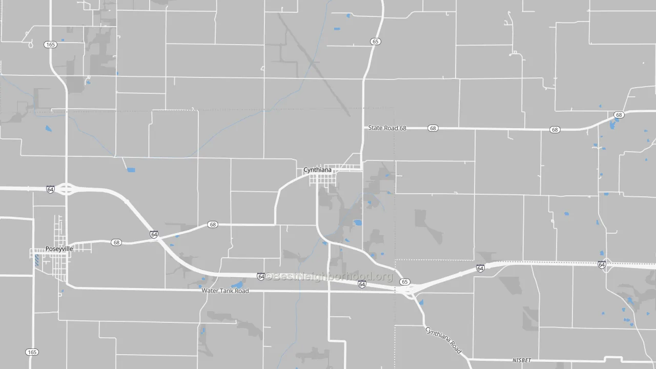 Transit Grade map of Cynthiana, IN