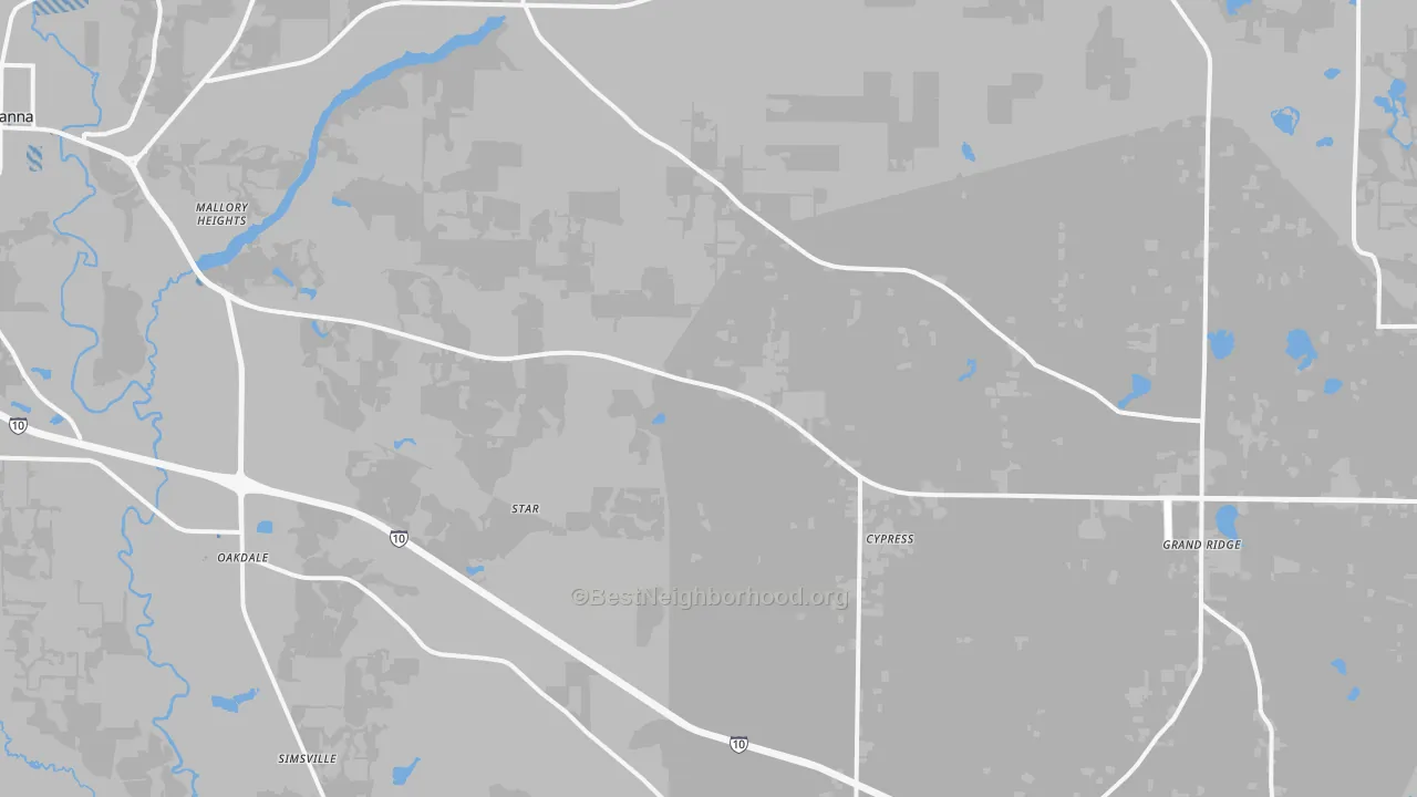 Transit Grade map of Cypress, FL
