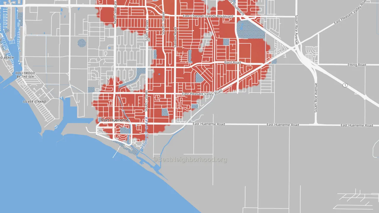Transit Grade map of Cypress, Oxnard, CA