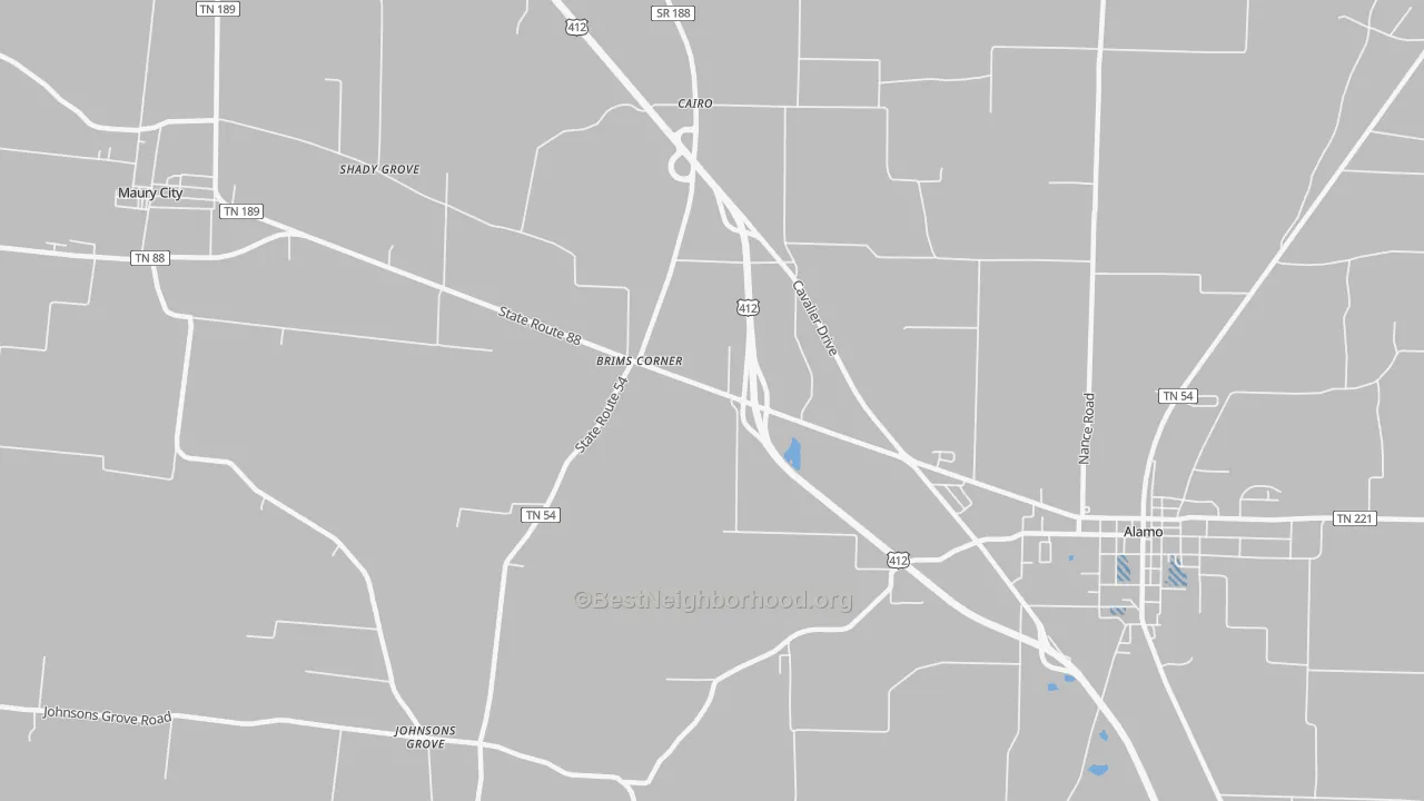 Transit Grade map of Cypress, TN