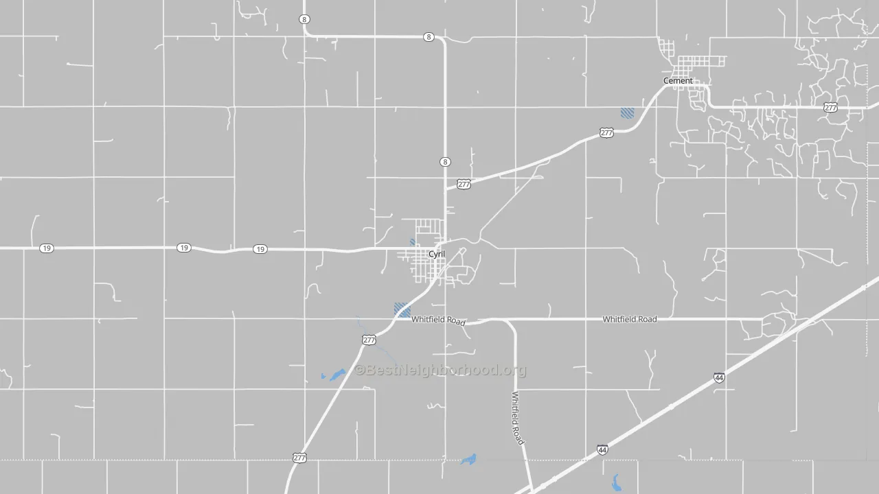 Transit Grade map of Cyril, OK