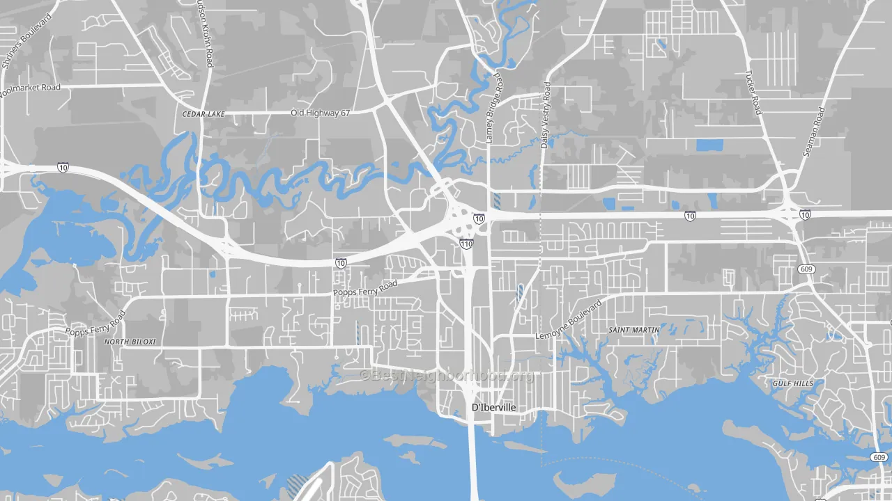 Transit Grade map of D'Iberville, MS