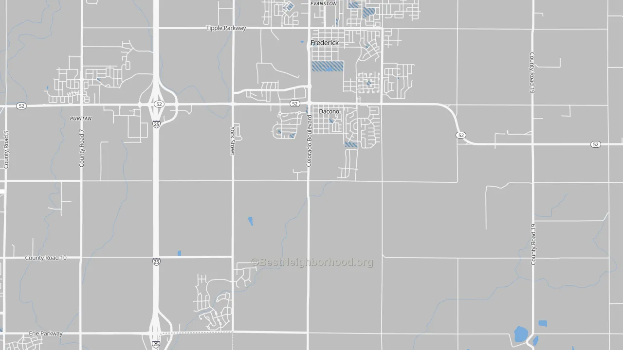 Transit Grade map of Dacono, CO