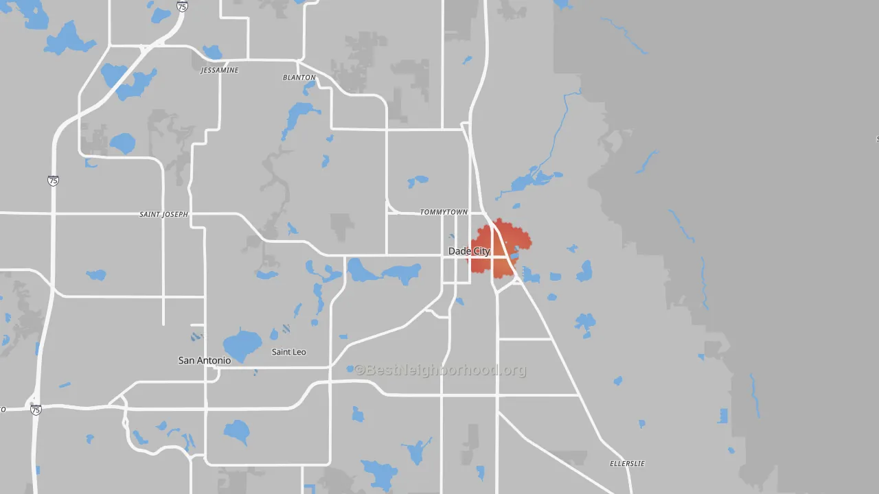Transit Grade map of Dade City, FL