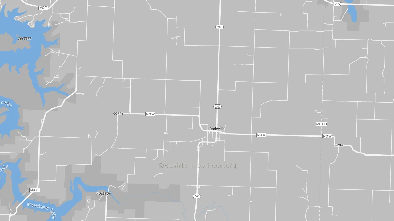 Transit Grade map of Dadeville, MO