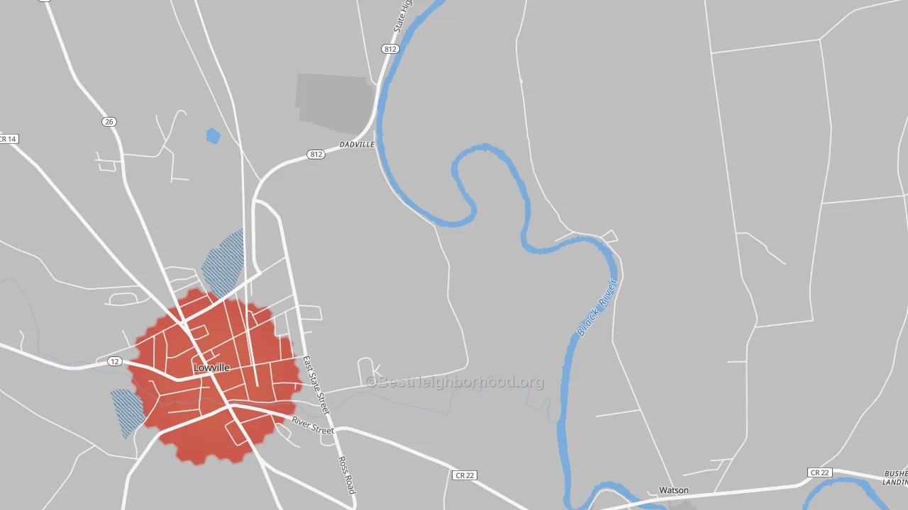 Transit Grade map of Dadville, NY
