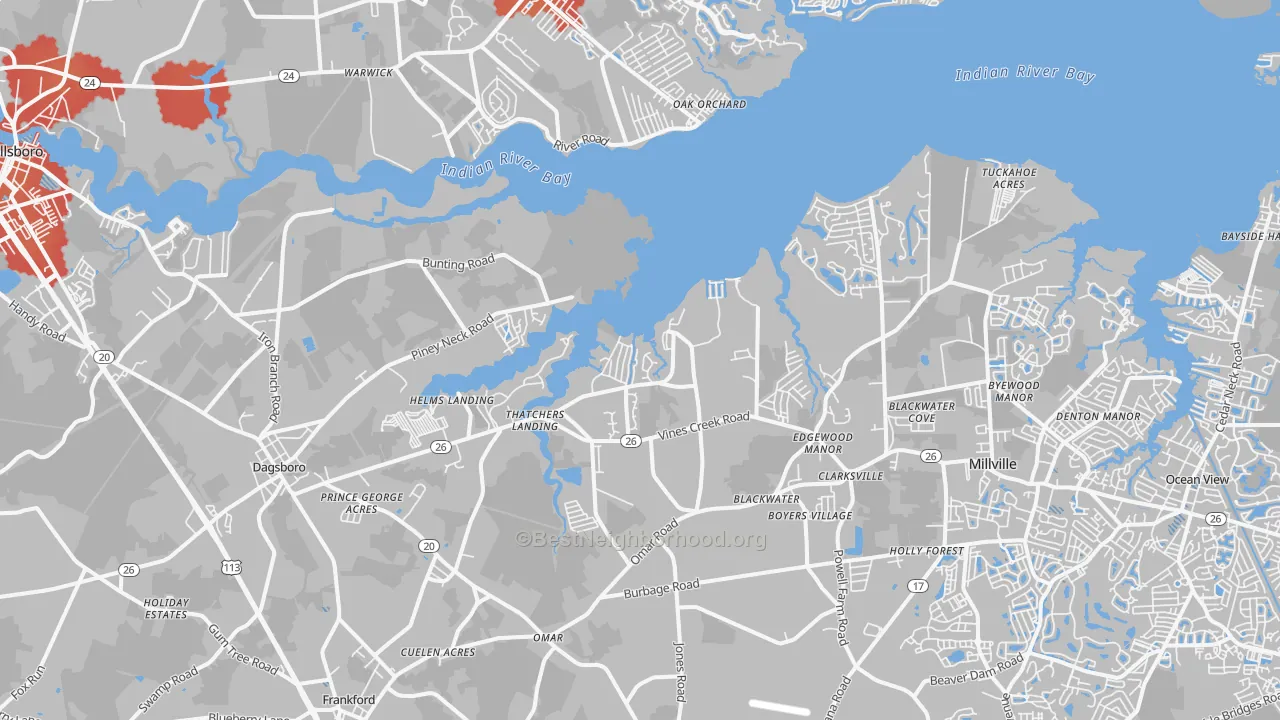 Transit Grade map of Dagsboro, DE