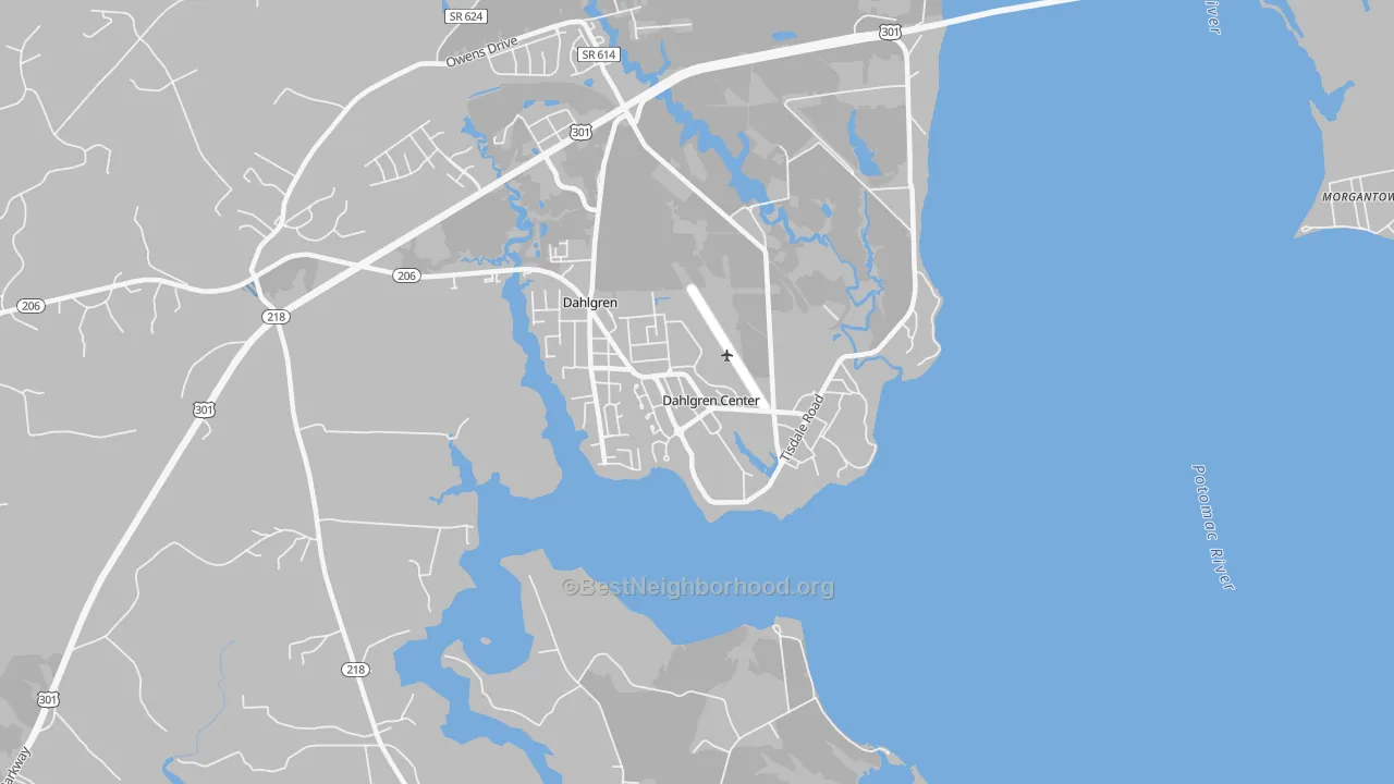 Transit Grade map of Dahlgren, VA