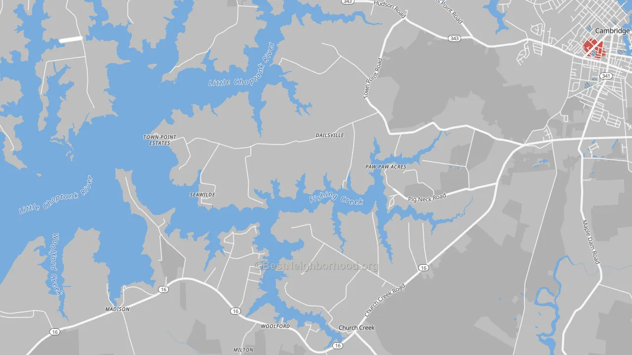 Transit Grade map of Dailsville, MD