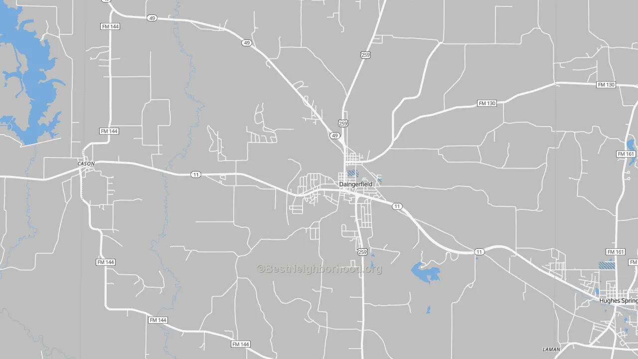 Transit Grade map of Daingerfield, TX