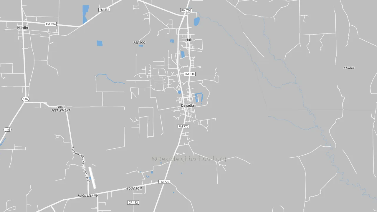 Transit Grade map of Daisetta, TX