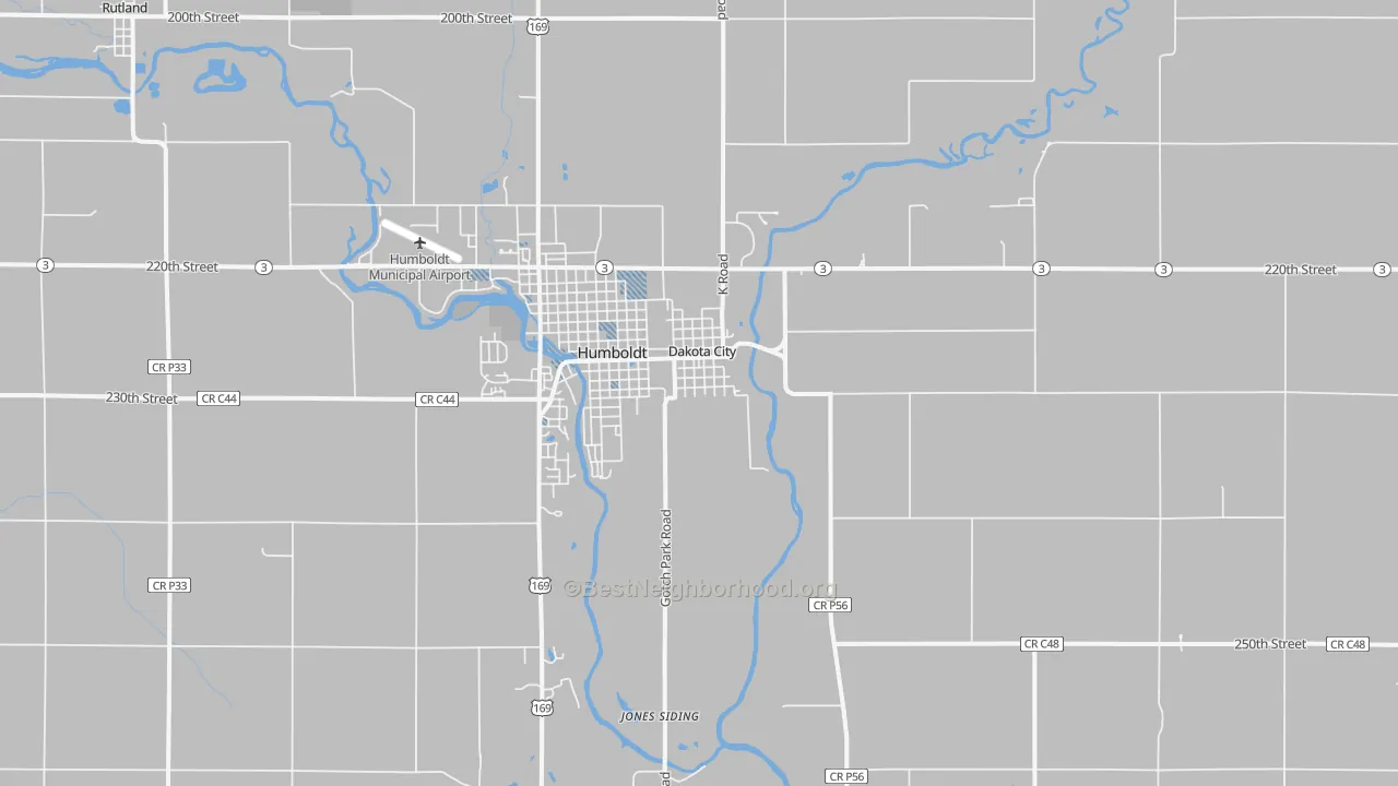 Transit Grade map of Dakota City, IA