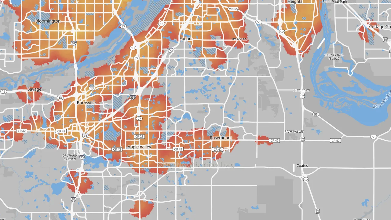 Transit Grade map of Dakota County, MN