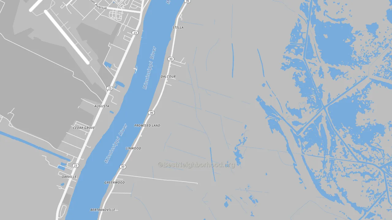 Transit Grade map of Dalcour, LA