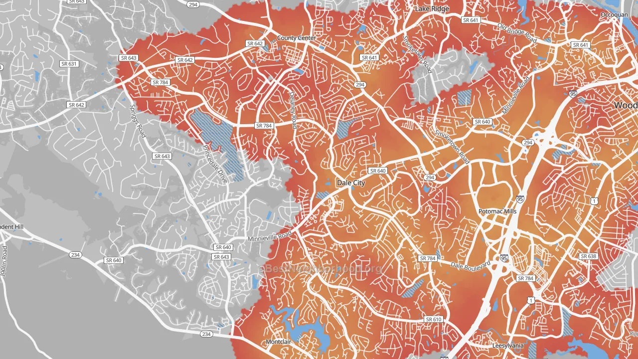 Transit Grade map of Dale City, VA