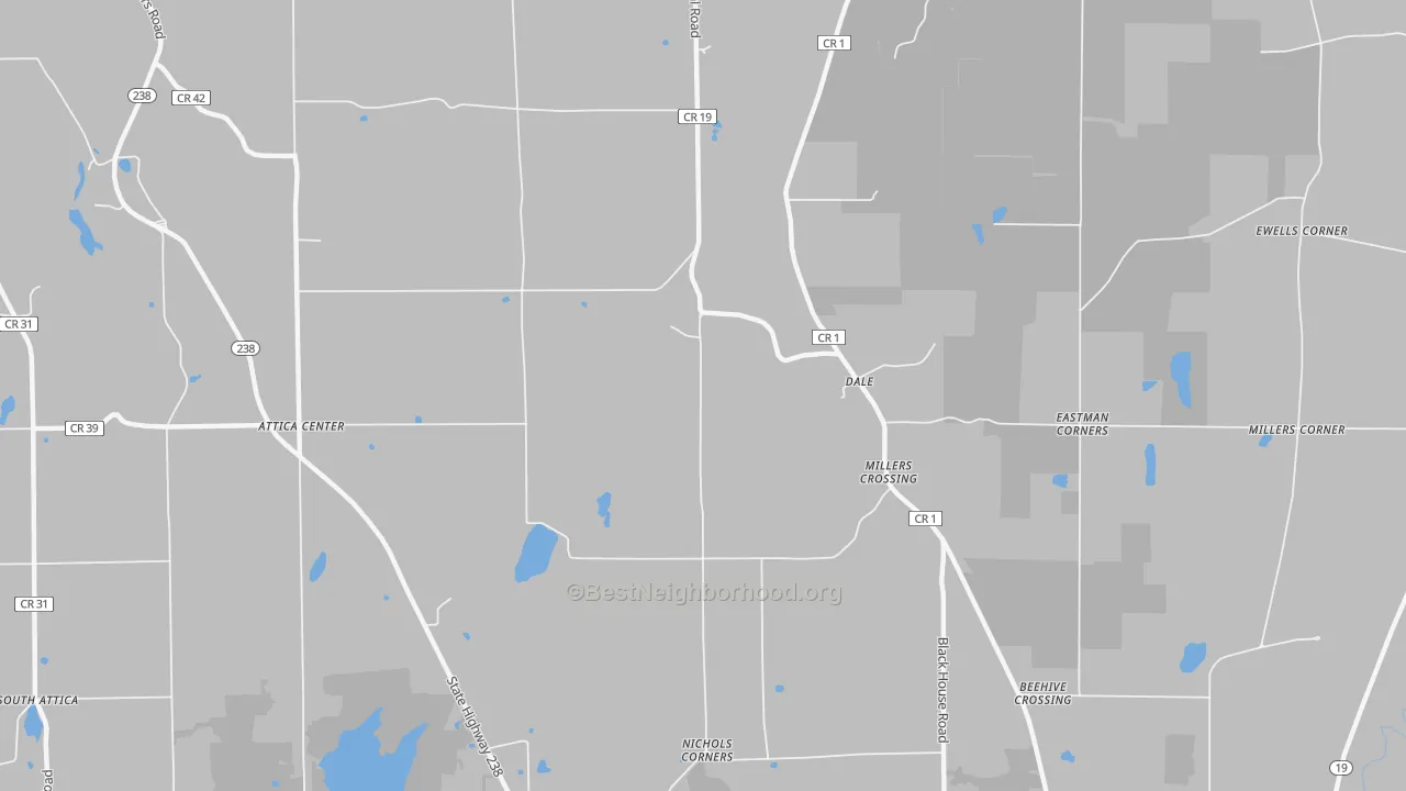 Transit Grade map of Dale, NY