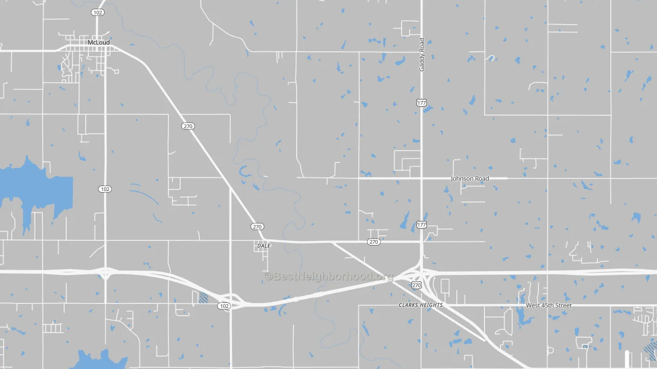 Transit Grade map of Dale, OK