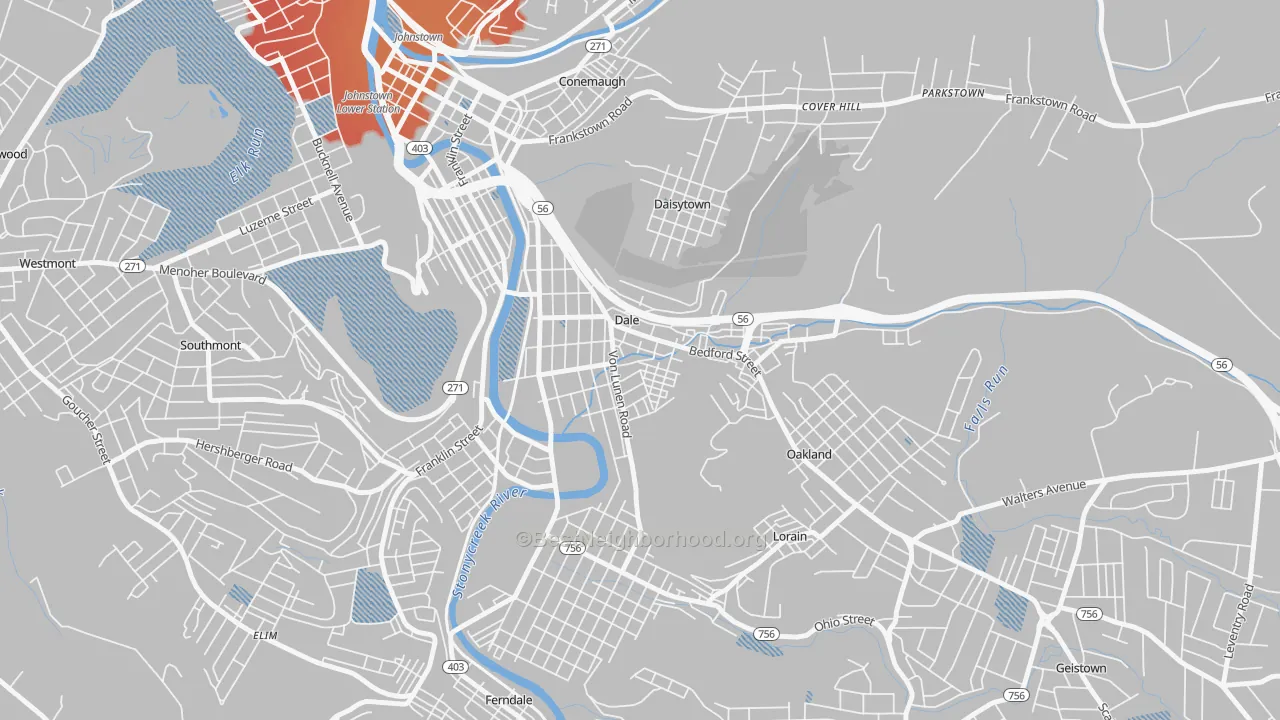 Transit Grade map of Dale, PA