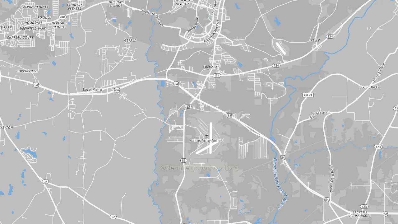 Transit Grade map of Daleville, AL