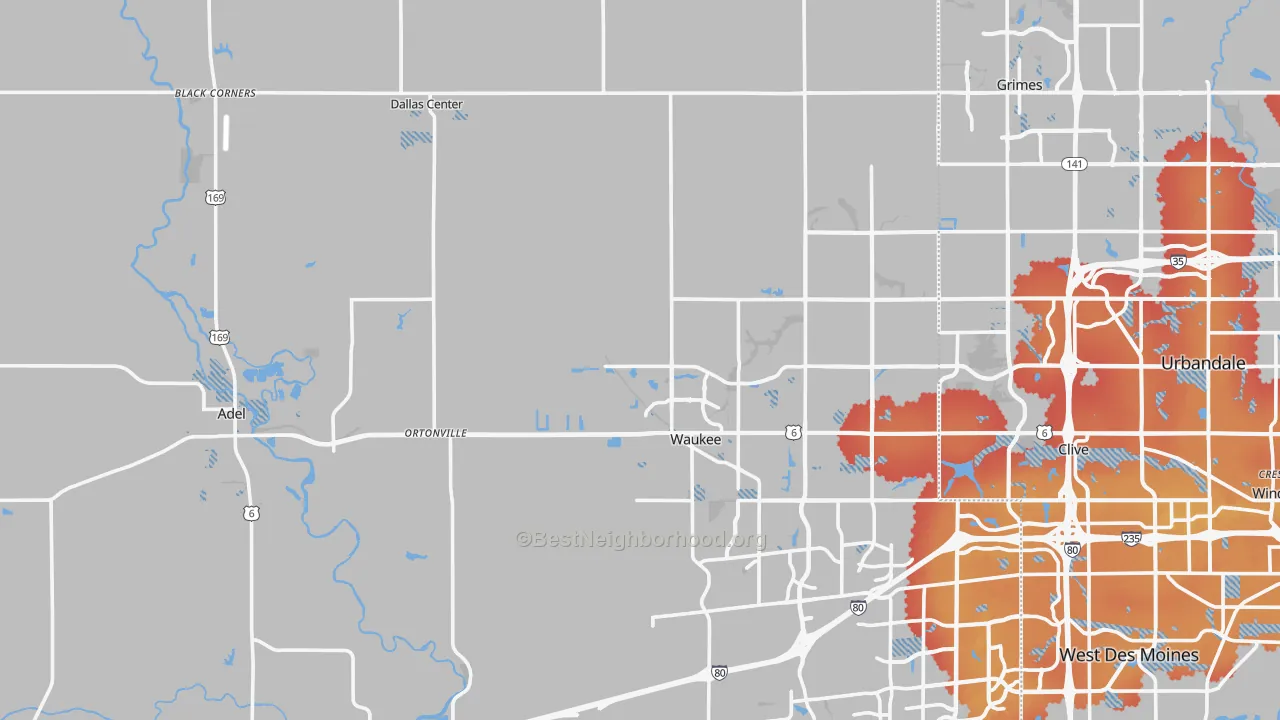 Transit Grade map of Dallas County, IA