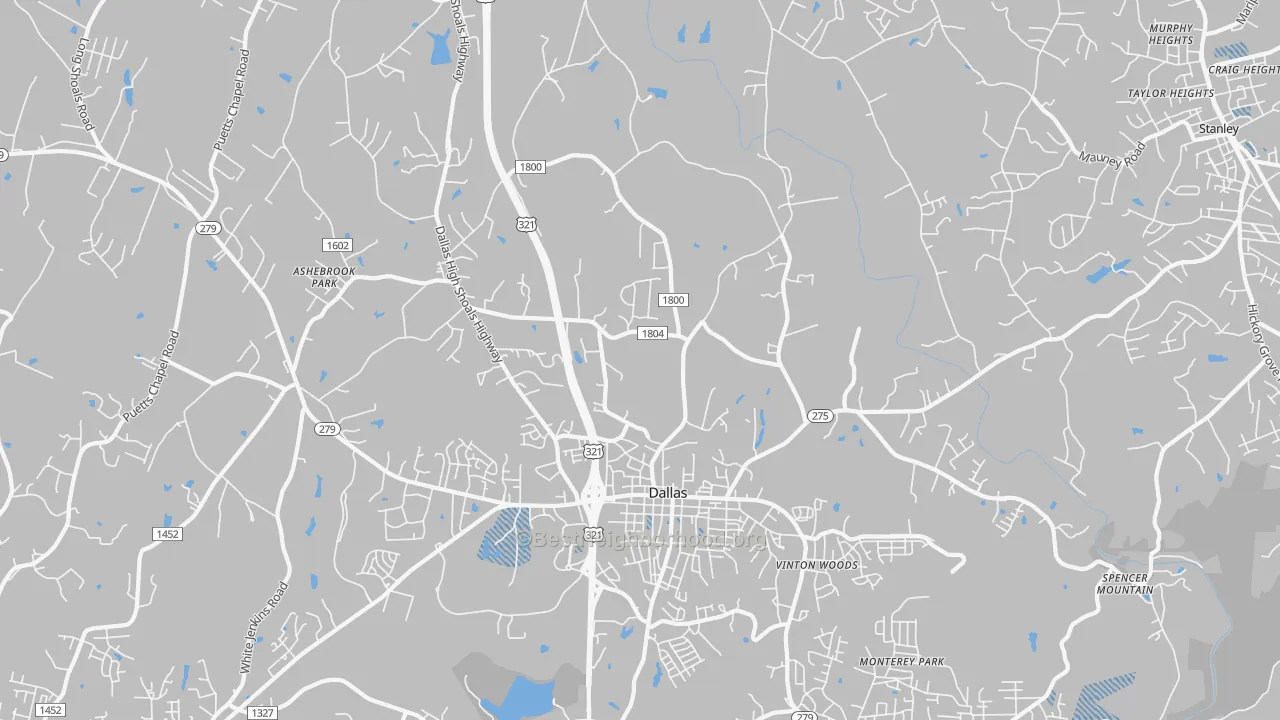 Transit Grade map of Dallas, NC