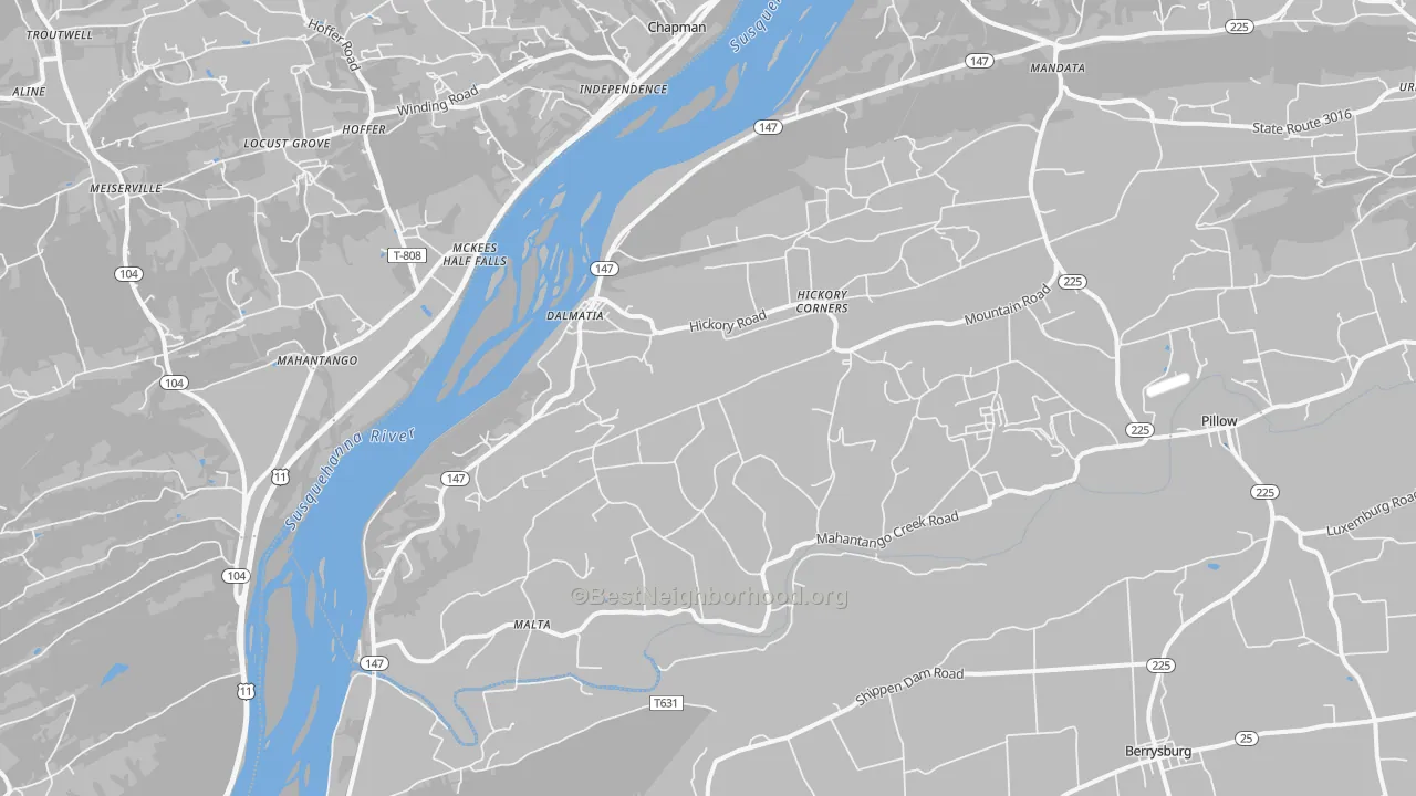 Transit Grade map of Dalmatia, PA