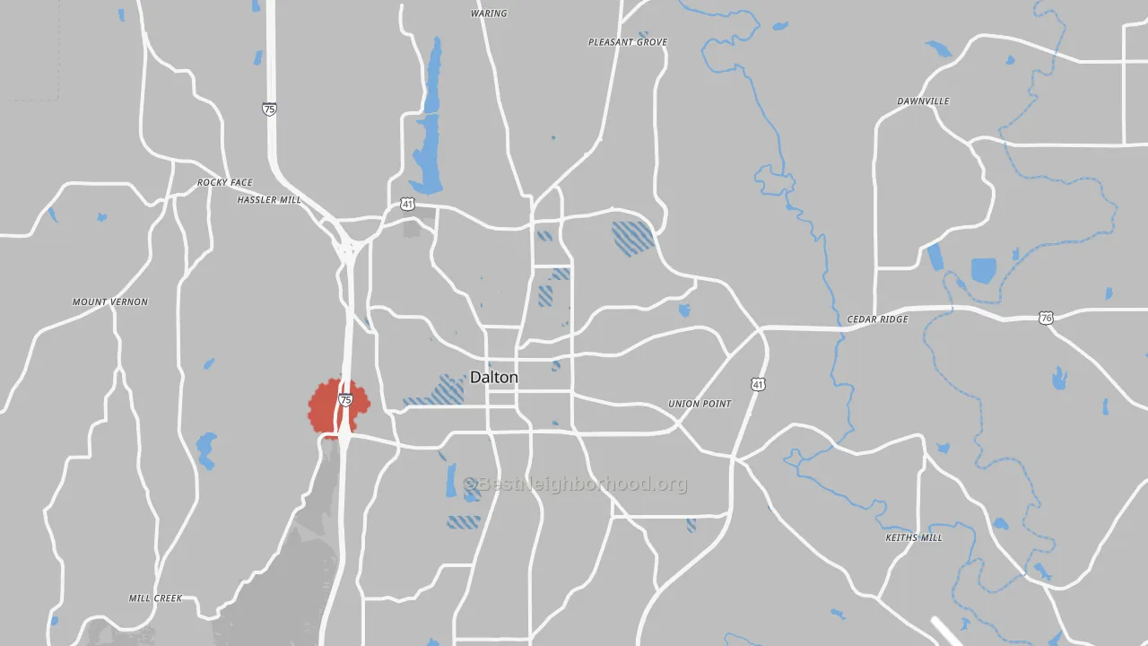 Transit Grade map of Dalton, GA