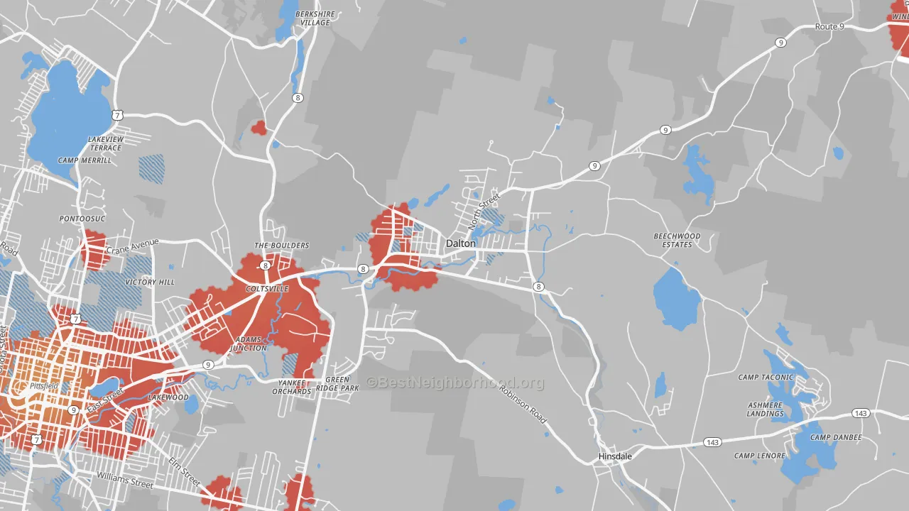 Transit Grade map of Dalton, MA